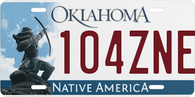 OK license plate 104ZNE