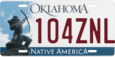 OK license plate 104ZNL