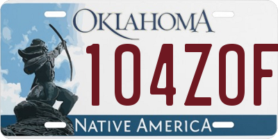 OK license plate 104ZOF