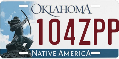 OK license plate 104ZPP