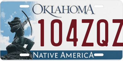 OK license plate 104ZQZ
