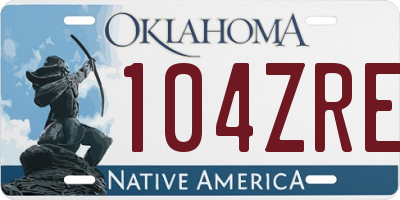 OK license plate 104ZRE
