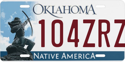 OK license plate 104ZRZ