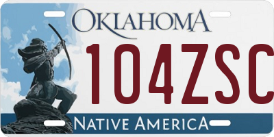 OK license plate 104ZSC