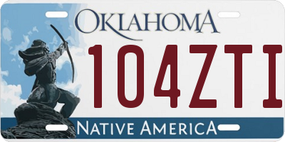 OK license plate 104ZTI