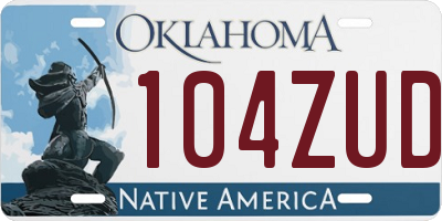 OK license plate 104ZUD