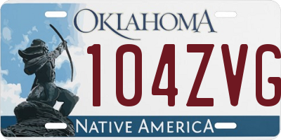 OK license plate 104ZVG
