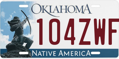 OK license plate 104ZWF