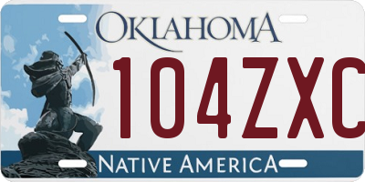 OK license plate 104ZXC