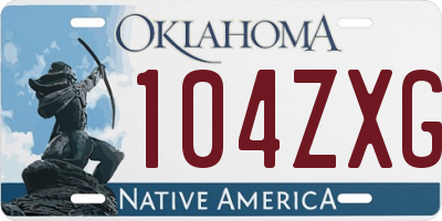 OK license plate 104ZXG