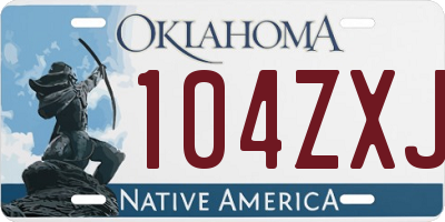 OK license plate 104ZXJ