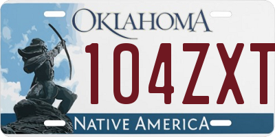 OK license plate 104ZXT