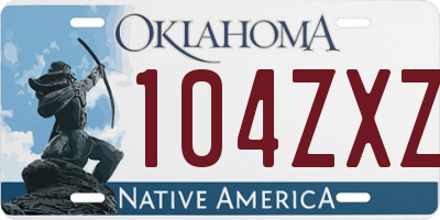 OK license plate 104ZXZ