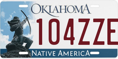 OK license plate 104ZZE