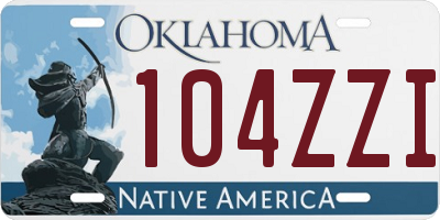 OK license plate 104ZZI