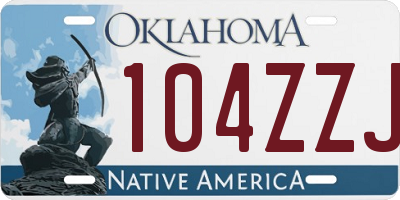 OK license plate 104ZZJ