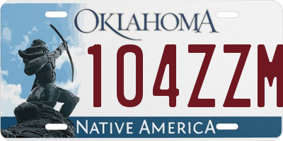 OK license plate 104ZZM
