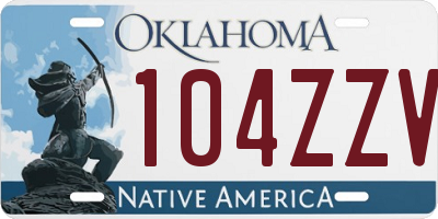 OK license plate 104ZZV