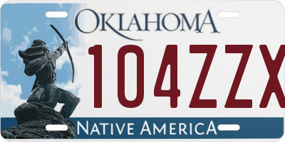 OK license plate 104ZZX