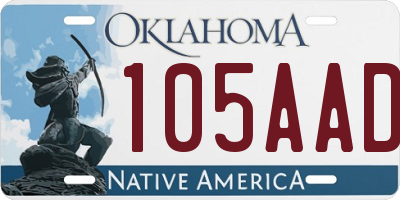 OK license plate 105AAD