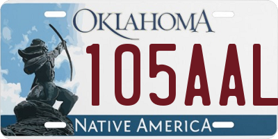 OK license plate 105AAL