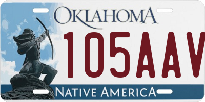 OK license plate 105AAV