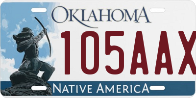 OK license plate 105AAX