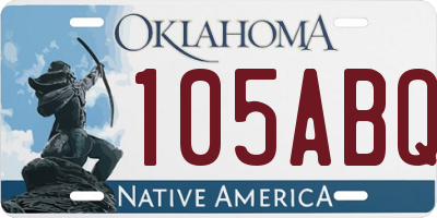 OK license plate 105ABQ