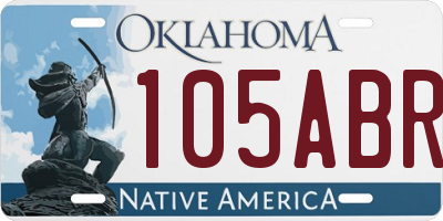 OK license plate 105ABR