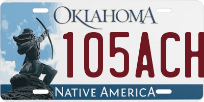 OK license plate 105ACH