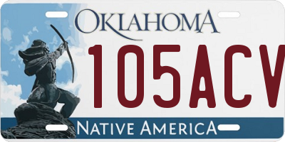 OK license plate 105ACV