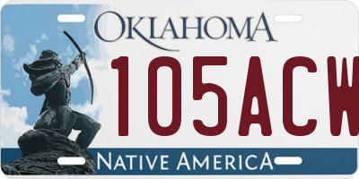 OK license plate 105ACW
