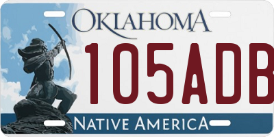 OK license plate 105ADB