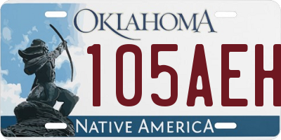 OK license plate 105AEH