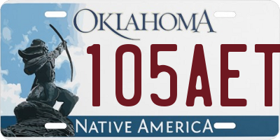 OK license plate 105AET