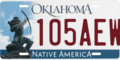 OK license plate 105AEW