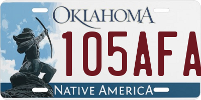 OK license plate 105AFA