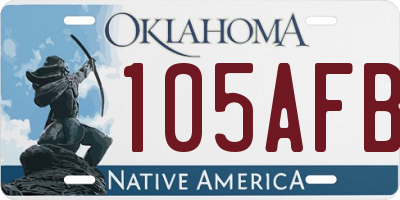 OK license plate 105AFB