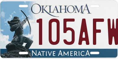 OK license plate 105AFW
