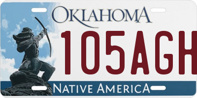 OK license plate 105AGH