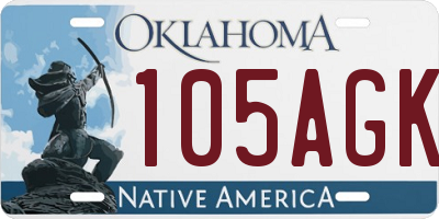 OK license plate 105AGK