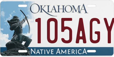 OK license plate 105AGY