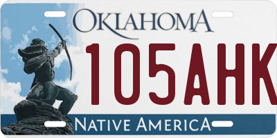 OK license plate 105AHK