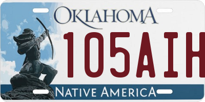 OK license plate 105AIH