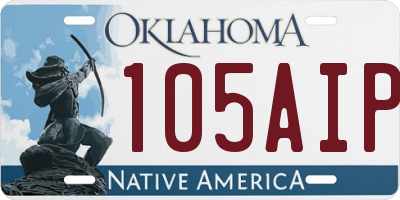 OK license plate 105AIP