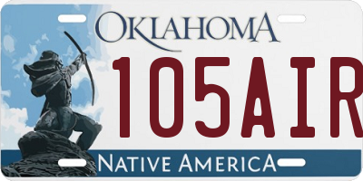 OK license plate 105AIR