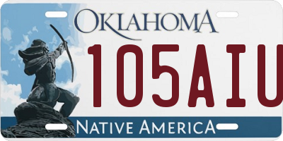 OK license plate 105AIU
