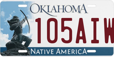 OK license plate 105AIW