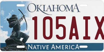 OK license plate 105AIX