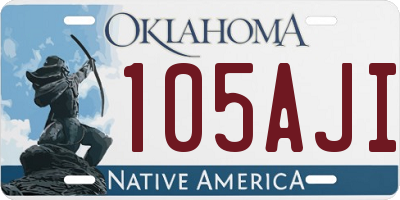 OK license plate 105AJI